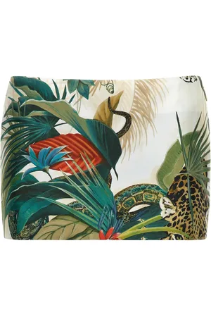 Roberto Cavalli Jungle-print silk miniskirt
