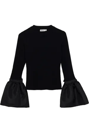 Simkhai Agata bell-sleeve knitted top