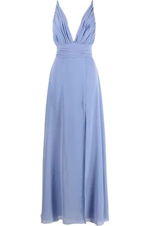 BLANCA V-neck pleated gown