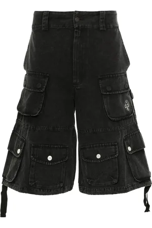 Untitled Artworks Logo-embroidered cargo shorts