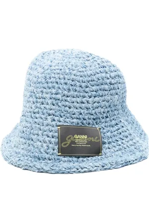 Ganni Denim Handknit bucket hat