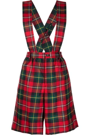Comme des Garçons Tartan-print wool playsuit