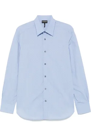 Emporio Armani Jacquard-logo cotton shirt