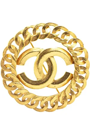 CHANEL 1996 Plated CC Chain Brooch costume brooch
