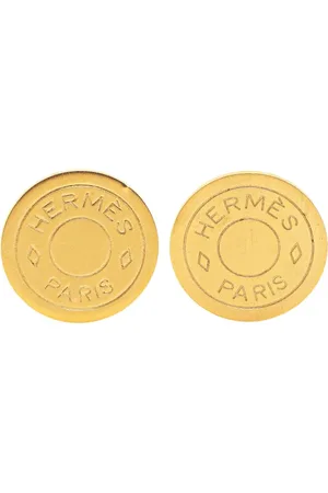 Hermès 20th Century Plated Bijouterie Fantaisie Clou De Selle Clip On Earrings costume earrings