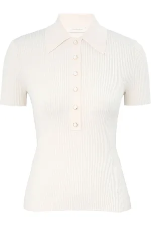 ZIMMERMANN Fine-ribbed polo shirt