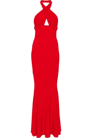 Norma Kamali Cross halterneck gown