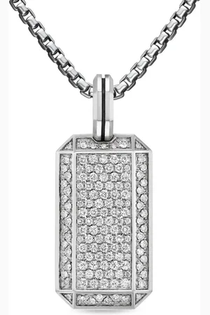 David Yurman Sterling Deco diamond tag (27mm)