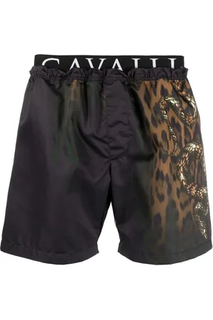 Roberto Cavalli Leopard-print swim shorts