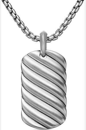 David Yurman Sterling Sculpted Cable tag (35mm)