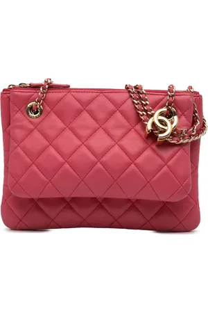 CHANEL 2019 Quilted Lambskin Double Case with Chain shoulder bag