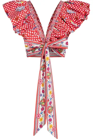 Camilla Frill-detail wrap top