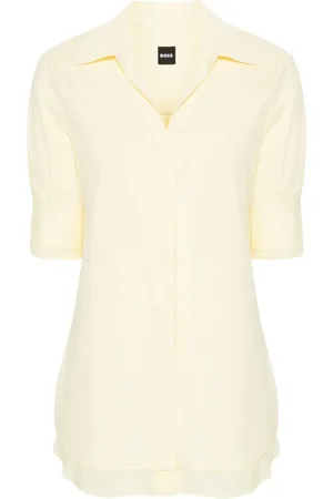 HUGO BOSS Cutaway-collar cotton-blend shirt