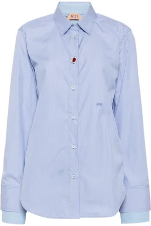 Nº21 Logo-embroidered poplin shirt