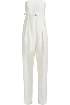 Alberta Ferretti Belted strapless jumpsuit