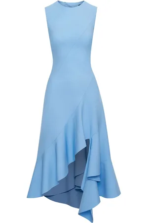 Oscar de la Renta Asymmetric-hem midi dress