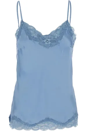 Gold Hawk Floral-lace silk top