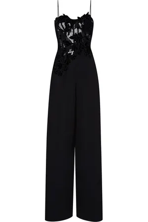 Oscar de la Renta Peony velvet guipure jumpsuit