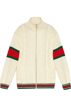 Gucci Cable-knit bomber jacket