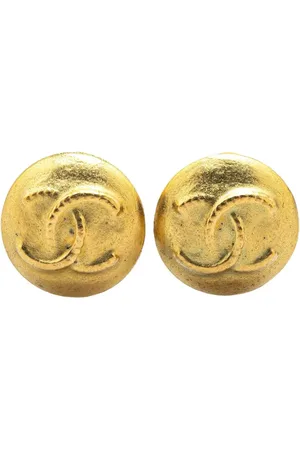 CHANEL 1995 Plated CC Clip On Earrings costume earrings