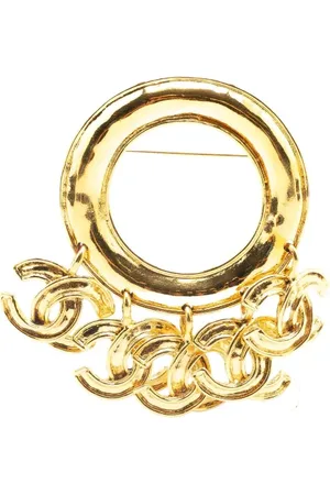 CHANEL 1994 Plated CC Charm Brooch costume brooch