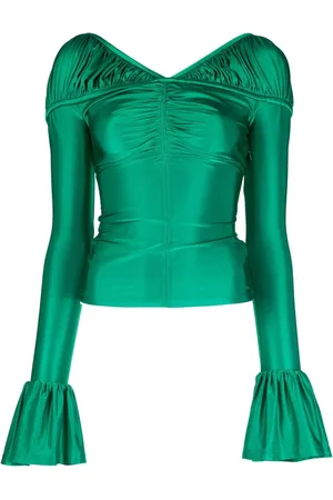 Paco rabanne Flounce-sleeved draped top