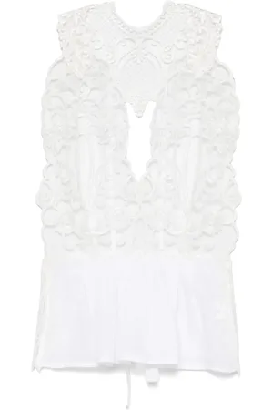 Maurizio Mykonos Lace-detail open-back top