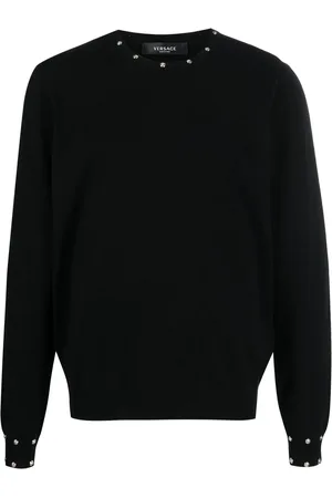 VERSACE Studded crew-neck jumper