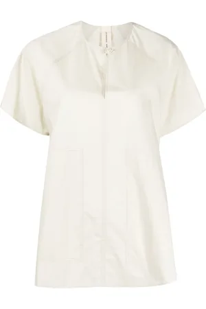 Lee Mathews Split-neck cotton blouse