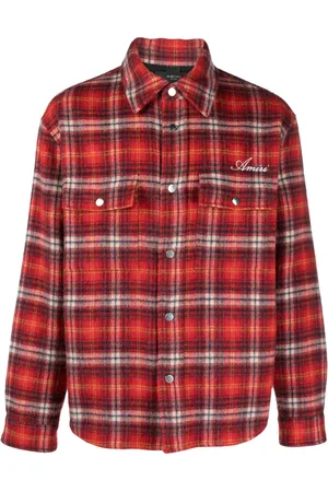AMIRI Logo-embroidered plaid overshirt
