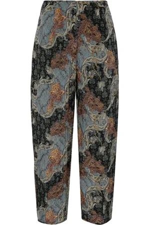 ULLA JOHNSON Graphic-print tapered trousers