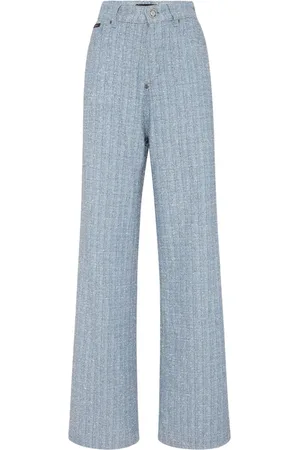Philipp Plein Tweed wide-leg jeans