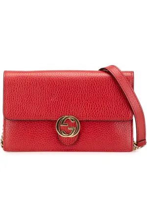 Gucci 2016-2025 Leather Interlocking G Dollar Wallet on Chain crossbody bag