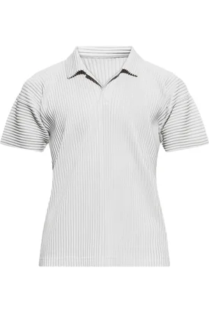 Issey Miyake Plissé-effect polo shirt