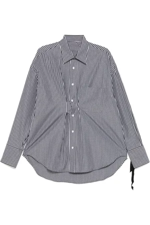 Marina Yee Striped draped cotton shirt