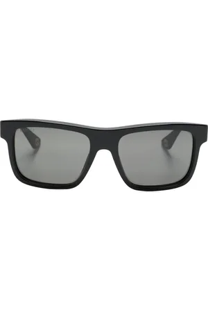 Gucci Engraved-logo square-frame sunglasses
