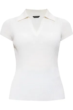 Balenciaga Ribbed-knit polo shirt