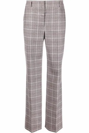 Alberta Ferretti Checked straight-leg trousers