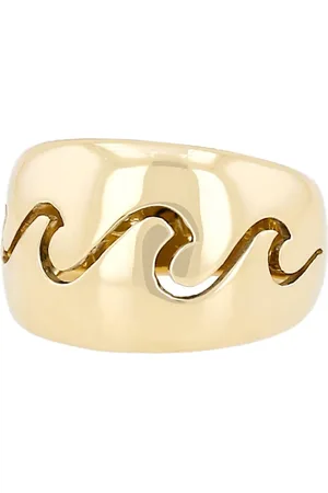 Van cleef Yellow wavy-motif domed ring