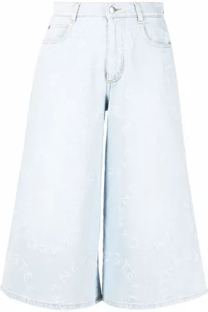 Stella McCartney Stella Logo distressed denim culottes