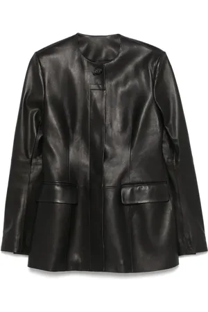 Totême Collarless leather jacket