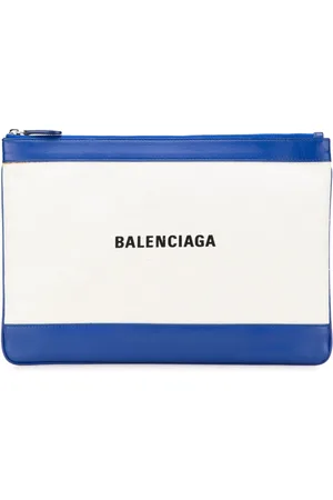 Balenciaga 2018 M Canvas Navy Clip clutch bag