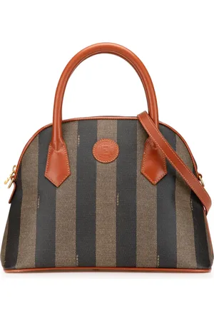 Fendi 20th Century Pequin Coated Canvas Dome satchel
