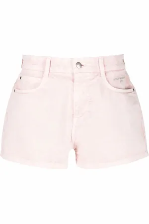 Stella McCartney Embroidered-logo mid-rise shorts