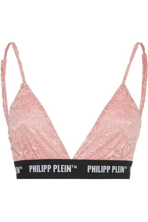 Philipp Plein Logo-band lace triangle bra