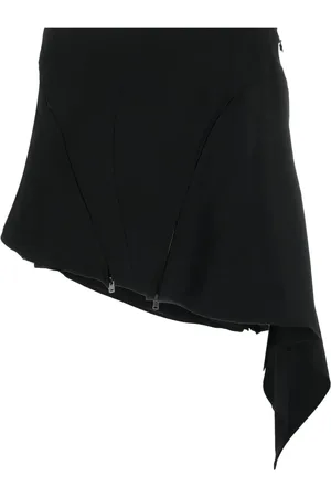 MUGLER Asymmetric draped miniskirt
