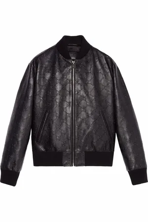 Gucci GG-debossed leather jacket