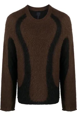 J.LAL Two-tone design brushed-effect jumper