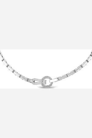 Cartier 2010s 18K white gold Agrafe diamond pendant necklace