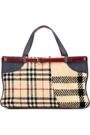 Burberry 2000-2017 House Check Wool and Denim Pocket handbag